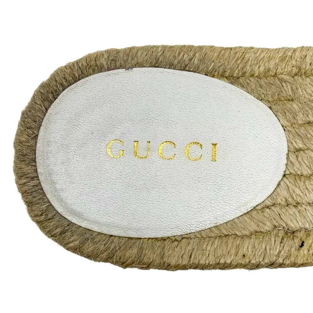 Gucci GG Marmont White Quilted Leather Espadrille Mules EU 37